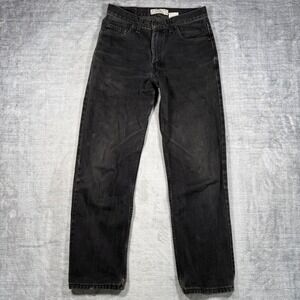 Levis Signature Jeans Mens 30x30 Black Denim Vintage Y2K 517 Bootcut Faded